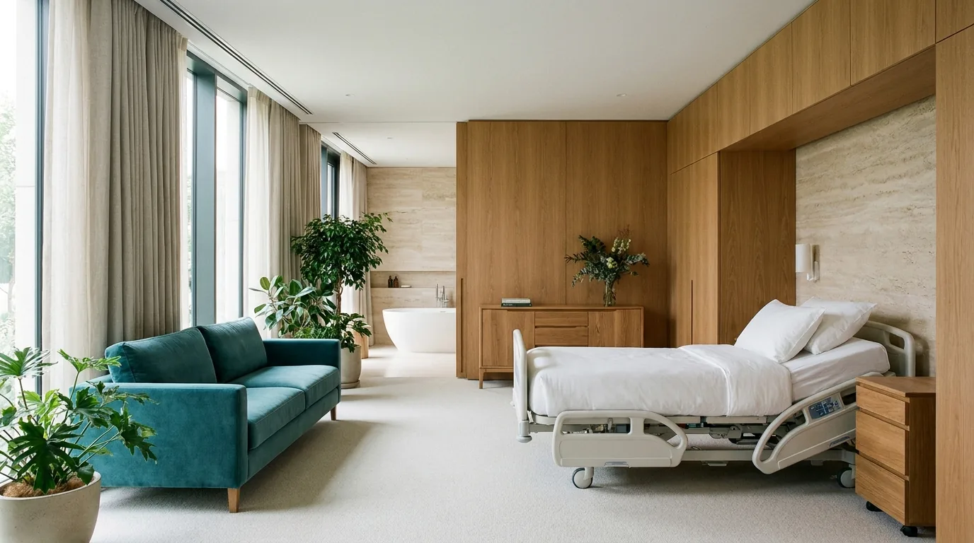 Modern VIP recovery suite in a private Iranian hospital